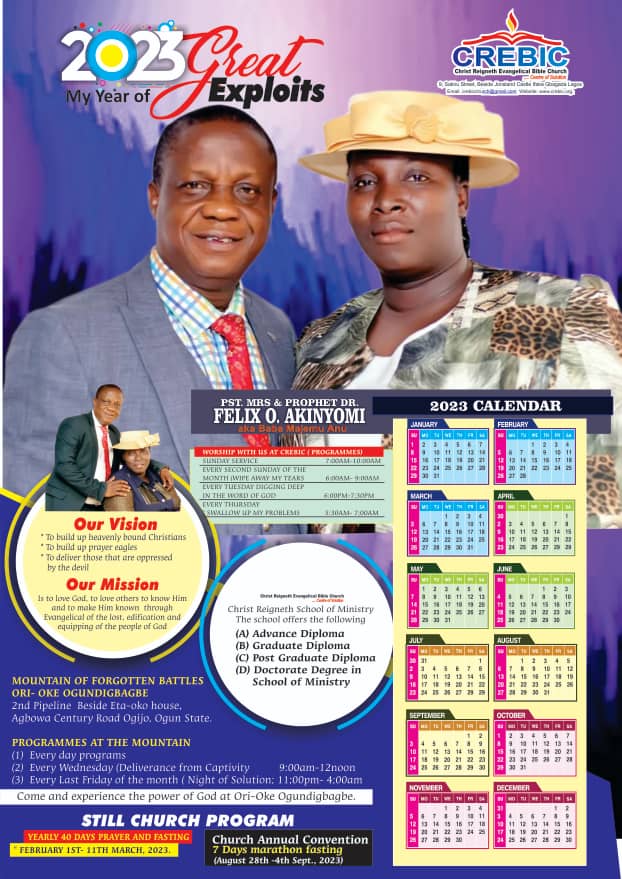 PROPHET DR. FELIX AND LADY EVANG. BUKOLA AKINYOMI