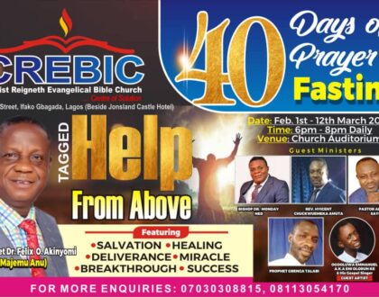 DAY 31ST OF 40 DAYS PRAYER AND FASTING " HELP FROM ABOVE " In (Lamentations 3:37)