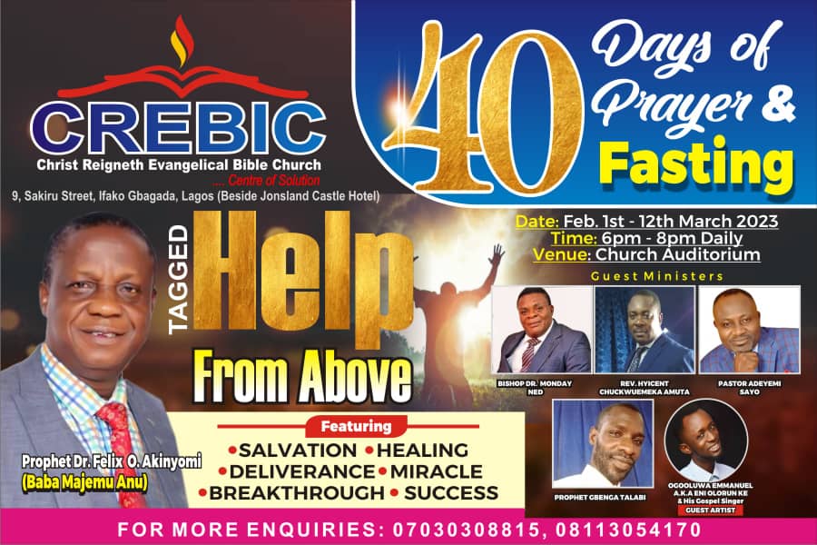 DAY 31ST OF 40 DAYS PRAYER AND FASTING " HELP FROM ABOVE " In (Lamentations 3:37)